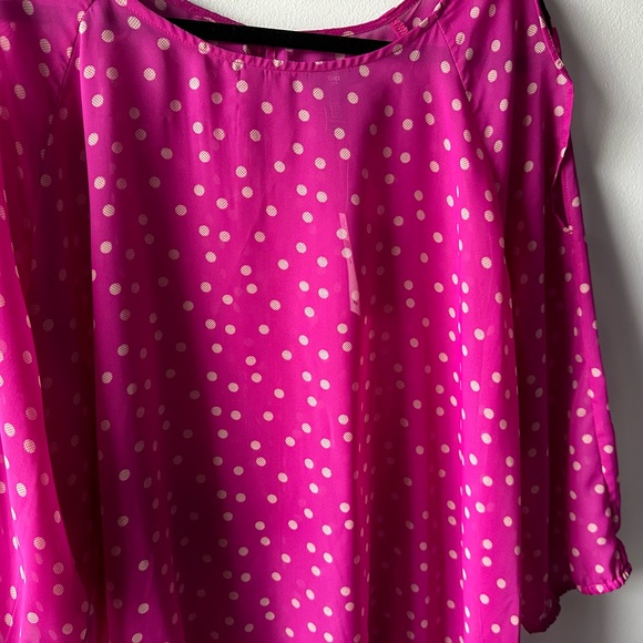 NWT Gap Purple Polka Dot Cold Shoulder Top Size XXL - Picture 3 of 14